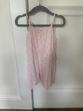 Bonpoint Light Pink Floral Spaghetti-Strap Romper